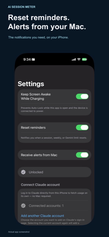 iPhone settings screen