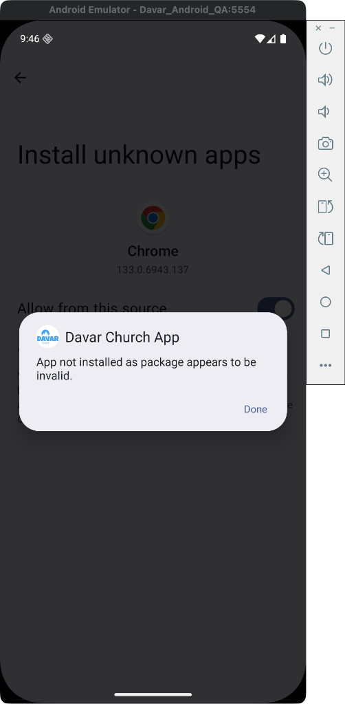 Invalid package error